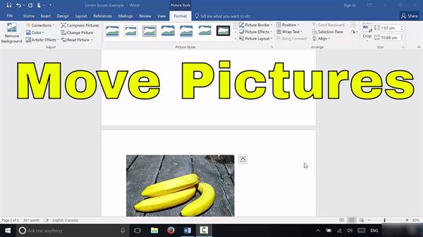 how move a picture on microsoft word